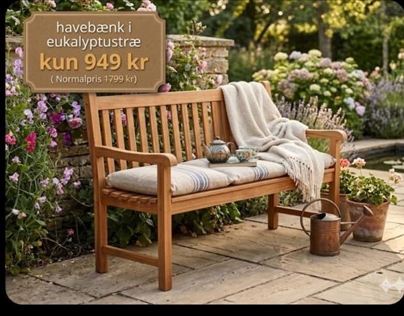 Havebænk i eukalyptustræ